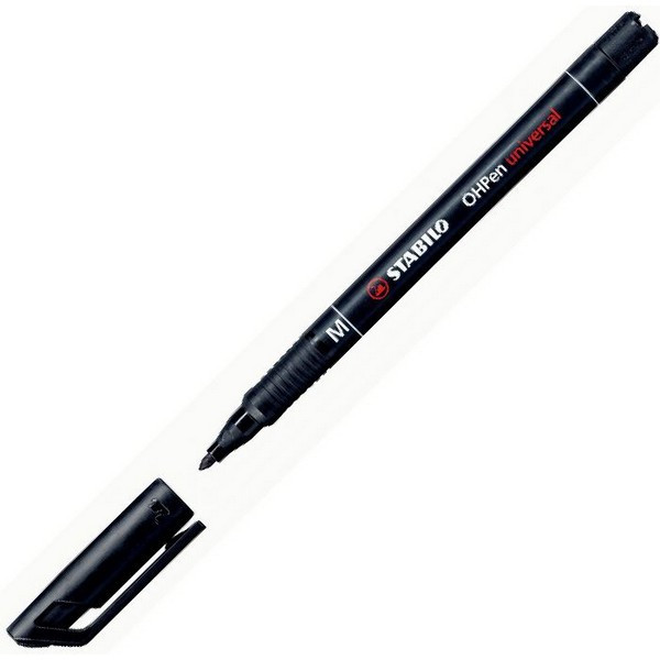Маркерная ручка Stabilo OhPen Universal M/1 мм., перманентная, Черная (STABILO 843/46)