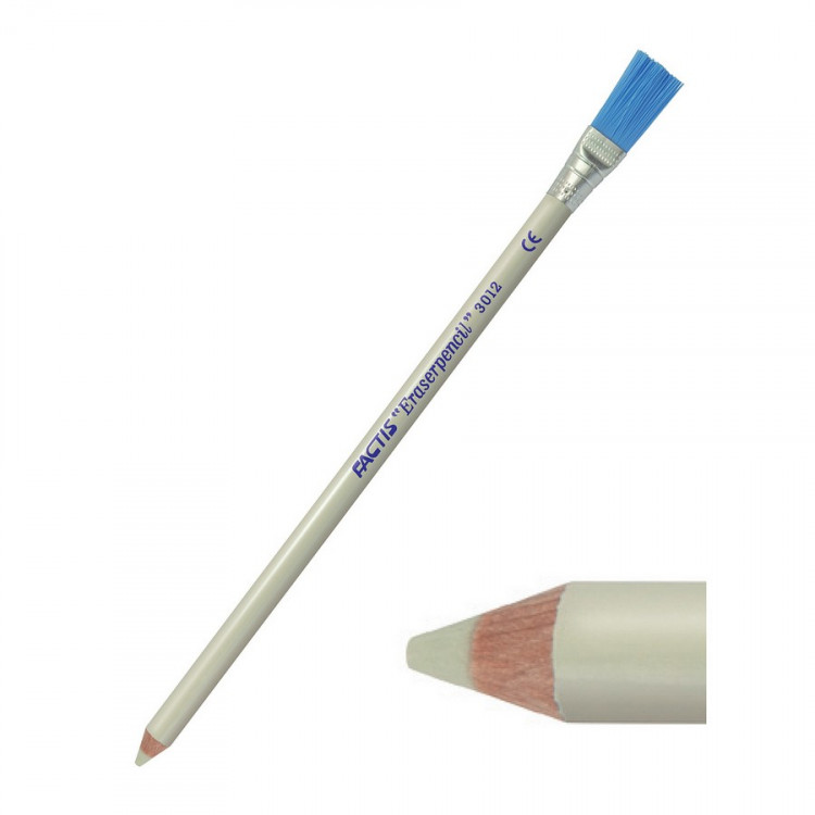 Ластик-карандаш с кисточкой FACTIS Eraderpencil 3012 (Испания), 205х15х8 мм, деревянный корпус, кисточка на наконечнике (FACTIS 3012B)