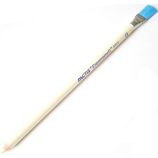 Ластик-карандаш с кисточкой FACTIS Eraderpencil 3012 (Испания), 205х15х8 мм, деревянный корпус, кисточка на наконечнике (FACTIS 3012B)