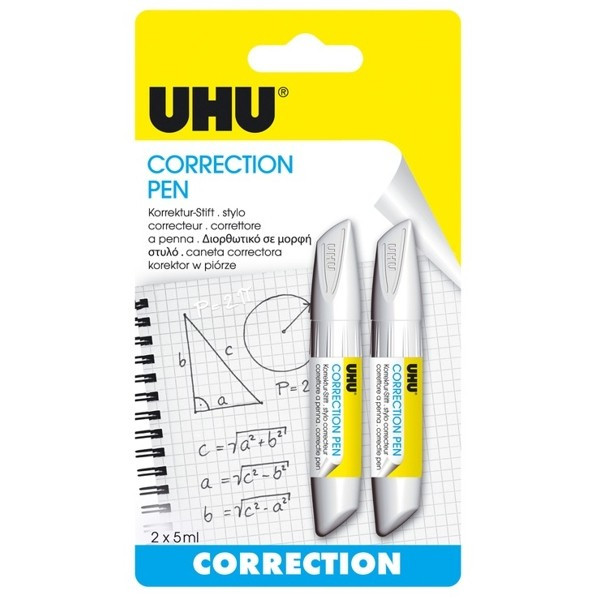 Корректирующая ручка UHU Correction Pen, 2 шт. по 5мл. (UHU 50420/B)