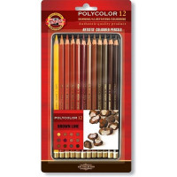 Набор цветных карандашей Koh-I-Noor Polycolor 3822, 12 цветов, Brown Line (KOH-I-NOOR 3822012014BL)