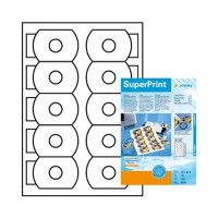 HERMA 8626 Этикетки самоклеющиеся для CD-визитных карт Бумажные А4, 78.0 x 54.5, цвет: Белый, клей: перманентный, для печати на: струйных и лазерных аппаратах, в пачке: 10 листов/100 этикеток