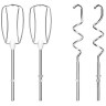 Миксер MOULINEX HM460110, 500 Вт, 5 скоростей, 2 венчика, 2 крюка для теста, белый, 7211004400