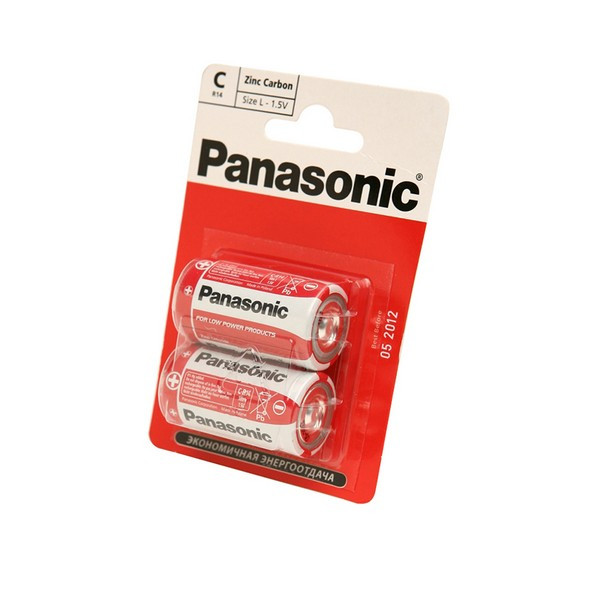 Батарейка Panasonic Zinc Carbon R14RZ/2BP R14 BL2 (Комплект 2 шт.)