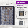 Альбом нумизмата для 96 монет, 125х175 мм, комбинированный, ПВХ, бордовый, STAFF, 238073