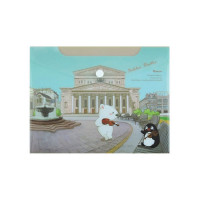 Папка-конверт на кнопке А5 COMIX География Москва Большой Театр (COMIX A1854 BT)