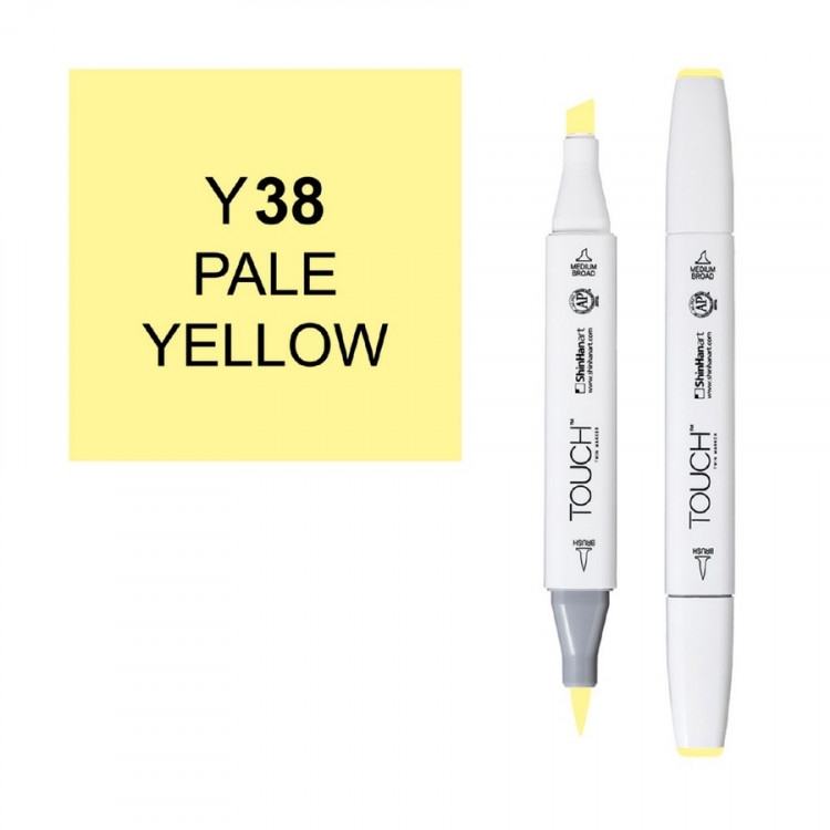 Маркер спиртовой ShinHanart Touch Twin Brush Y38 Желтый бледный (ShinHanart 1210038)