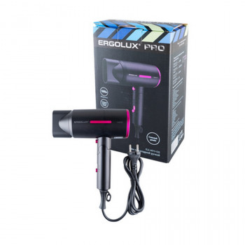 Фен ERGOLUX PRO ELX-HD13-C02 фен со складной ручкой, черный с розовым Тип: P/CHG3K-1600Цена: за 1 шт.