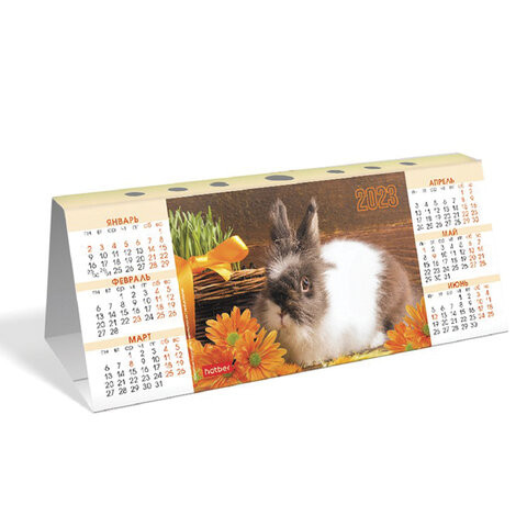 Календарь-домик настольный с высечкой, 2023 г., "Год Кролика" (4 дизайна), HATBER, КД6