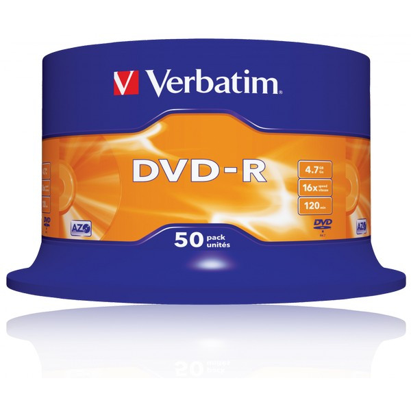 Записываемый компакт-диск Verbatim 43548 DVD-R 4.7 GB 16x CB/50 (Комплект 50 шт.)