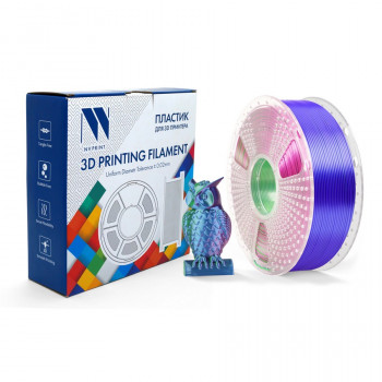 NV Print NVP-3D-SILK-PLA-P-BLUE-GREEN-PURPLE Филамент Silk PLA+  Blue / Green / Purple  для 3D печати диаметр 1.75мм  длина 330 метров  масса 1 кг NVP-3D-SILK-PLA-P-BLUE-GREEN-PURPLE, Совместимость: , ресурс: 0 стр.
