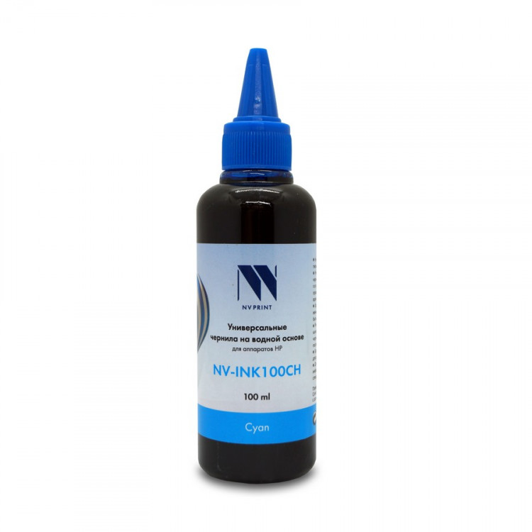NV Print NVP-INK100CH Чернила универсальные на водной основе NV-INK100CH для аппаратов HP (100 ml) Cyan совместимые