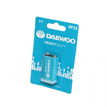 Батарейка DAEWOO Heavy Duty 6F22 BL1 Тип: 6F22Цена: за 1 шт.