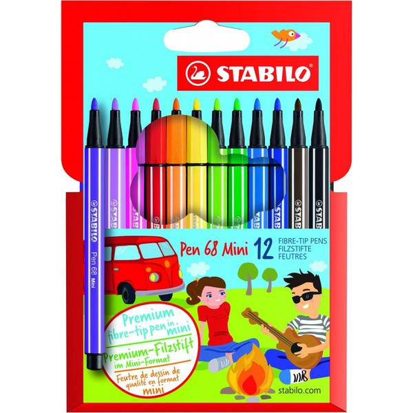 Набор Фломастеров Stabilo Pen 68 Mini 12 Цв Картон (STABILO 668/12)