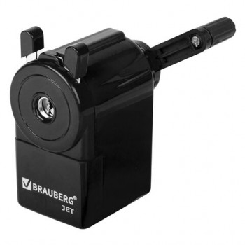 Точилка механическая BRAUBERG &quot;JET&quot;, металлический механизм, корпус черный, 229566 