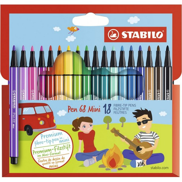 Набор Фломастеров Stabilo Pen 68 Mini 18 Цв Картон (STABILO 668/18)