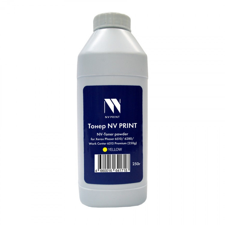 NV Print NVP-XR6510-PR-250gY Тонер + девелопер для Xerox Phaser 6510, 6280, WorkCenter 6515 Premium (250г) Yellow совместимый