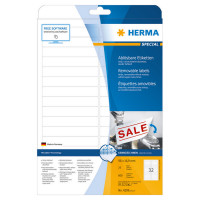 HERMA 4209 Этикетки самоклеющиеся Бумажные А4, 96 x 16.9, цвет: Белый, клей: не перманентный (removable - обладает свойствами стикера), для печати на: струйных и лазерных аппаратах, в пачке: 25 листов/800 этикеток