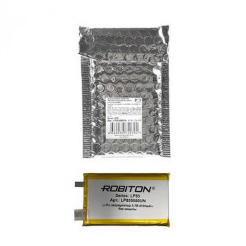 Аккумулятор ROBITON LP855080UN 3.7В 4100мАч без защиты PK1 Тип: LP4100-855080-UNЦена: за 1 шт.