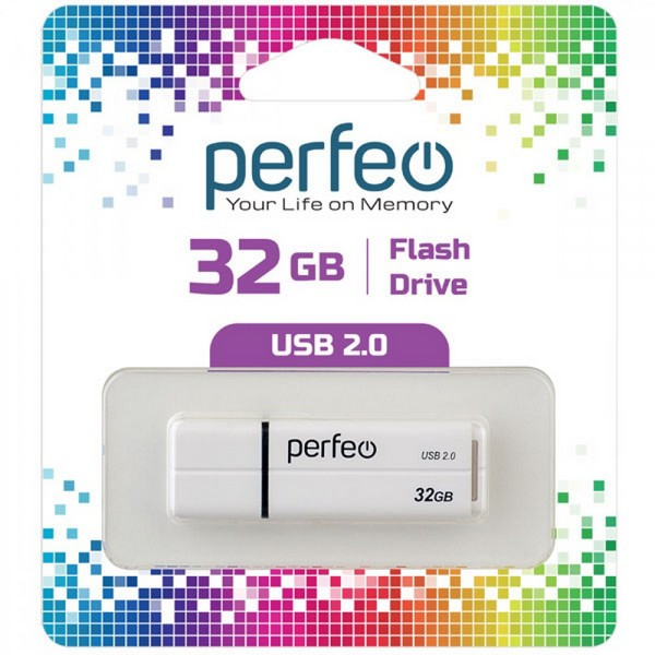 Носитель информации PERFEO PF-C01G2W032 USB 32GB белый BL1
