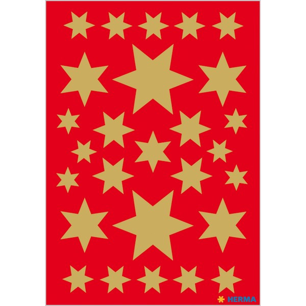 HERMA 3927 НАКЛЕЙКИ DECOR Н/ГОД ЗОЛОТЫЕ ЗВЕЗДЫ