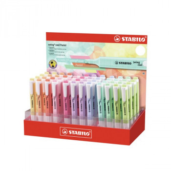 Текстовыделитель Stabilo Swing Cool 1-4  мм., 48 шт. в ассортименте: 13 шт.-желтый, 5 шт.-голубой, 8 шт.-зеленый, 3 шт.-бирюзовый, 7 шт.-оранжевый, 4 шт.-красный, 4 шт.-фиолетовый, 4 шт.-розовый 1-4 мм. Дисплей (STABILO 275/48-1) 48 шт. в ассортименте: 13 шт.-желтый, 5 шт.-голубой, 8 шт.-зеленый, 3 шт.-бирюзовый, 7 шт.-оранжевый, 4 шт.-красный, 4 шт.-фиолетовый, 4 шт.-розовый. Дисплей