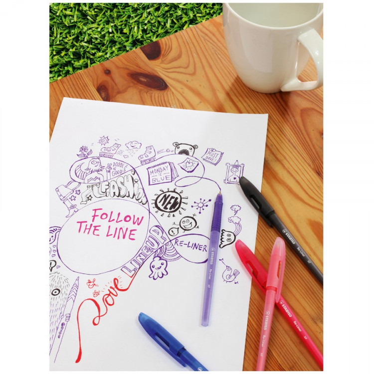 Ручка шариковая STABILO Re-liner 868 XF/0,35 мм., корпус дымчатый, красная (STABILO 868/3-40)