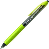 Ручка Шариковая Автоматическая Stabilo Performer + Толщина Линии F, Цвет Чернил Черный, Цвет Корпуса Черный/Зеленый 0,38 мм. (STABILO 328/1-46-1)