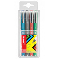 Набор Ручка Роллеров Stabilo Worker Colorful 4 цвет./упак. Блистер  (STABILO B-41567-10)