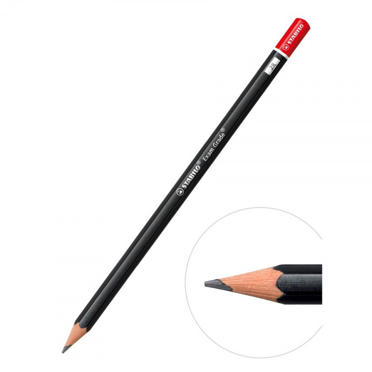 Карандаш чернографитный STABILO Exam Grade 2B, корпус черный (STABILO 288/2B)