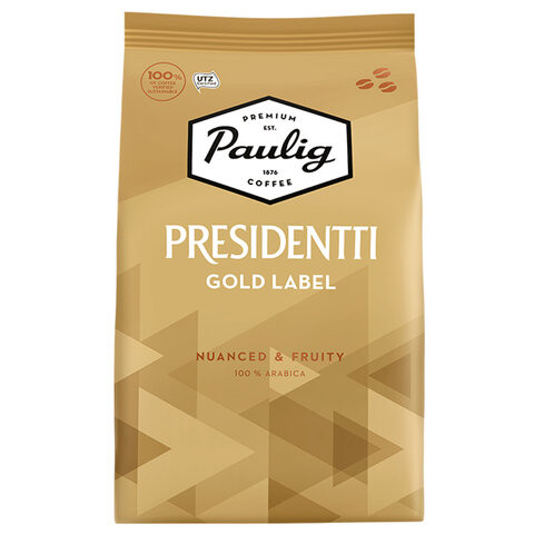 Кофе в зернах PAULIG "Presidentti Gold Label", арабика 100%, 1000 г, вакуумная упаковка, 17624