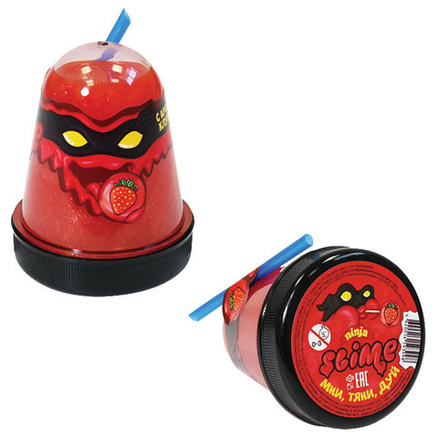 Слайм (лизун) "Slime Ninja", аромат клубники, 130 г, ВОЛШЕБНЫЙ МИР, S130-17