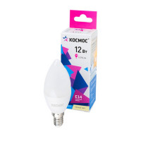 Лампа светодиодная КОСМОС LED 12w CN E1430 12Вт E14 3000K BL1