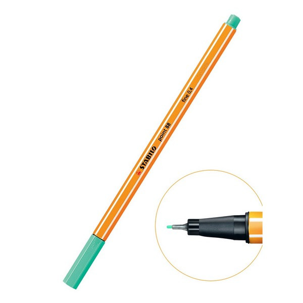 Ручка капиллярная Stabilo Point 88 0,4 мм, 88/13 зеленый лед (Stabilo 88/13)*