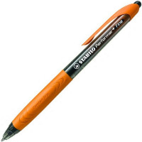 Ручка Шариковая Автоматическая Stabilo Performer + Толщина Линии F, Цвет Чернил Черный, Цвет Корпуса Черный/Оранжевый 0,38 мм. (STABILO 328/1-46-2)