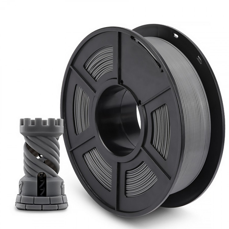 NV Print NVP-3D-PLA-P-GREY Филамент NVPRINT PLA+ Grey для 3D печати диаметр 1.75мм  длина 330 метров  масса 1 кг