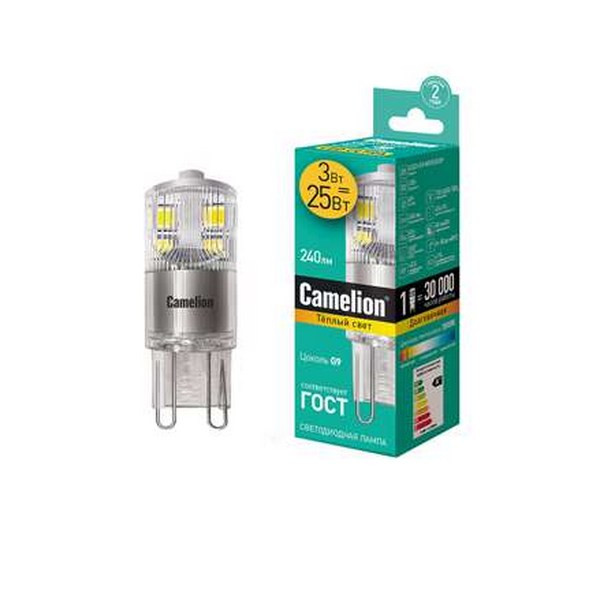 Лампа светодиодная Camelion LED3-G9-NF/830/G9 3Вт 3000K BL1