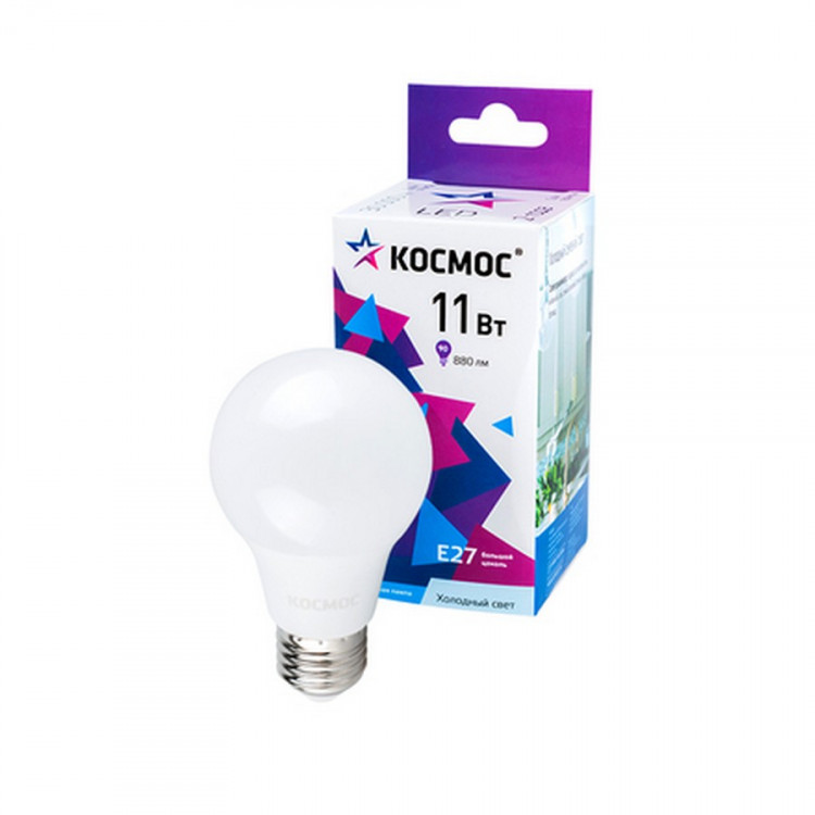 Лампа светодиодная КОСМОС LED11WA60E2765 11Вт Е27 6500K BL1