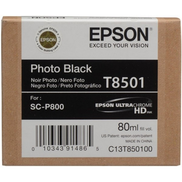 Epson C13T850100 Картридж черный фото T8501 для Epson SureColor SC-P800 (80 мл)