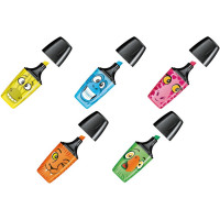 Набор текстовыделителей Stabilo Boss Mini Funnimals, 2-5 мм, скошенный, 5 цветов, пакет (Stabilo 07/05-SET)*