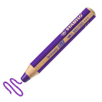 Цветной карандаш Stabilo Woody, 3 в 1: цветной карандаш, акварель и восковой мелок, фиолетовый (STABILO 880/385)