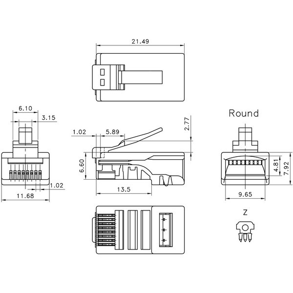 Коннектор сетевой RJ45 (8P8C) RJ-45 5 кат. обжимной Комплект 10шт