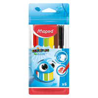 Фломастеры Maped Color Peps Ocean, с заблокированным пишущим узлом, смываемые, 6 цветов (MAPED 845723)