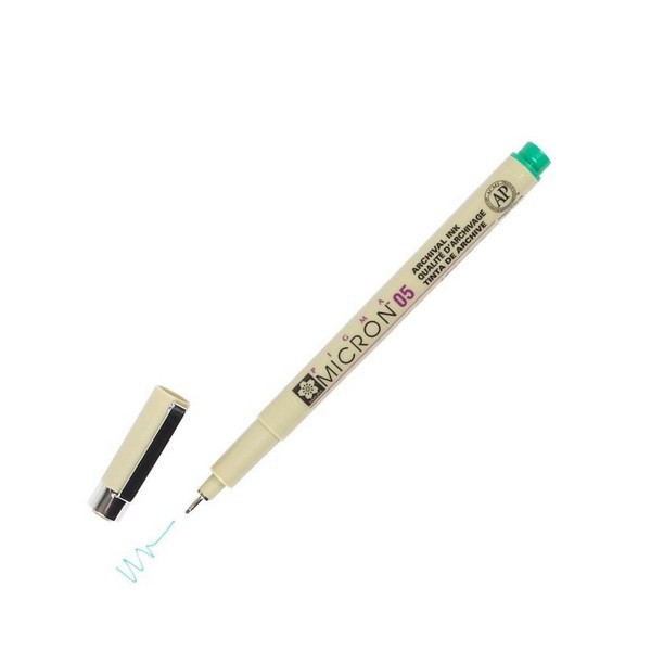Ручка капиллярная Sakura Pigma Micron 05 (029) зеленый 0,45 мм (XSDK05#29)