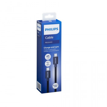 Кабель USB PHILIPS Type-C - Type-C Charge &amp; Sync 1,2м, 60W, круглый, черный (PHILIPS DLC9533C/97) Кабель круглый PHILIPS USB Type-C - USB Type-C черного цвета оснащается двумя разъемами-вилками и обеспечивает подключение мобильного устройства к порту ПК/ноутбука или зарядному устройству.