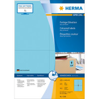 HERMA 4398 Этикетки самоклеющиеся Бумажные А4, 105.0 x 148.0, цвет: Голубой, клей: перманентный, для печати на: струйных и лазерных аппаратах, в пачке: 100 листов/400 этикеток
