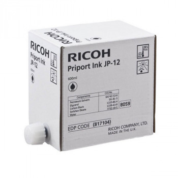 Ricoh 817104 Чернила тип JP12 черные (упаковка 5шт) для Ricoh Priport JP3000 / 1210 / 1250 / 1215 / 1255 / DX3240 / 3440 / 3243 / 3443 / 3324 / 3344 (5х600мл) упаковка 5 шт, цена за 1 шт