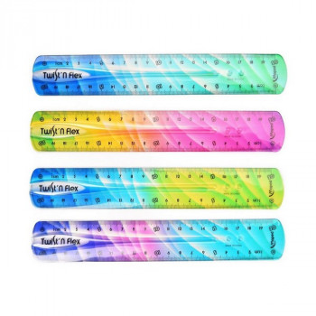 Линейка 20 см. MAPED Twist`n Flex Patterns неломающаяся, гибкая, с градуировкой, градиентная расцветка (MAPED 279215) Линейка 20 см. неломающаяся, гибкая, с градуировкой, градиентная расцветка. Цвет: ассорти без возможности выбора.
