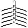 Вешалка-плечики трансформер, 5 плечиков, металл с покрытием, черные, BRABIX ULTRA, 607474