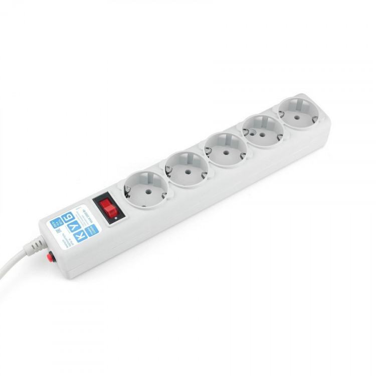 Сетевой фильтр POWER CUBE SPG-B-10 5 розеток (3м) (ПВС 3х0,75) серый BL1